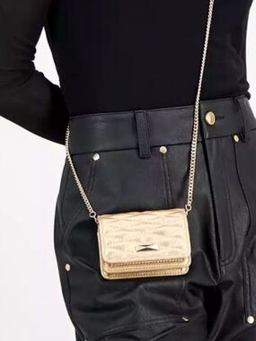 $60 NWT INC International Izzii Mini Bag Gold Metallic